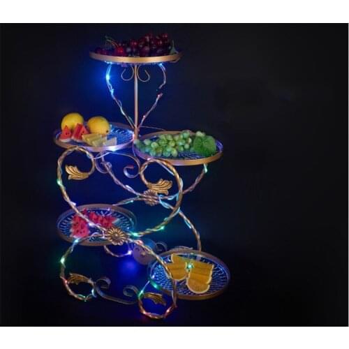 New rechargeable led Luminous Fruit Tray Tray Cake Sushi Plate Case Serving Trays wedding table centerpieces Bar disco Party