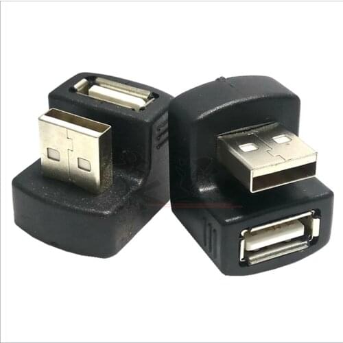 New Up or down Right Angled USB 2.0 Adapter A Male to Female Extension 90 180 Degree Black