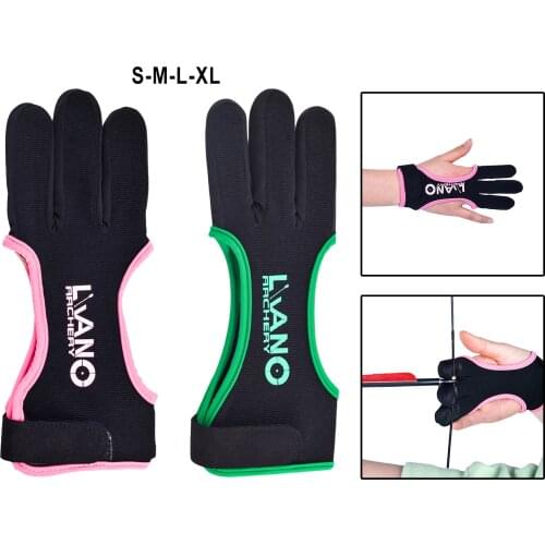 3 Finger Gloves Leather Guard Safety Archery Gloves Curved Bow Cowhide Protective Gloves for Recurve Compound Bow Accessories