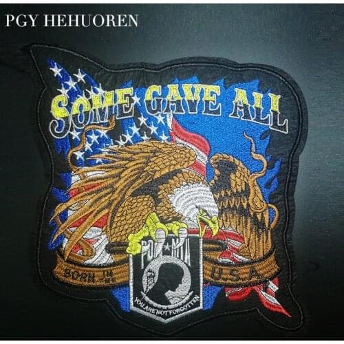 PGY USA Eagle Embroidered Biker Patches For Jeans Men Jacket Clothing Punk Style Military Patch Stickers On Motorcycle Appliques