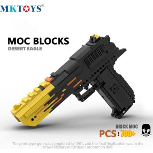 MKTOYS Desert Eagle Pistol Building Blocks MK23 Asimov Gun Target with Bullet Bricks Military WW2 For Technical City Police Swat