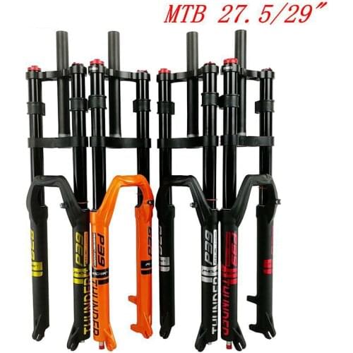 Mountain Bike Pneumatic Double Shoulder Shock Absorbers Front Fork Gold Tube Air Fork Shoulder Control 27.5/29 "damping