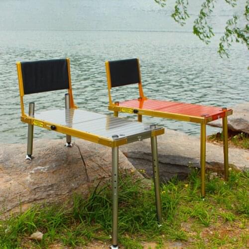 Portable Fishing Table Chair Folding Camping Chair Platform Seat with Backrest Storage Bag Bait Plate Light Stand Rack Pedals