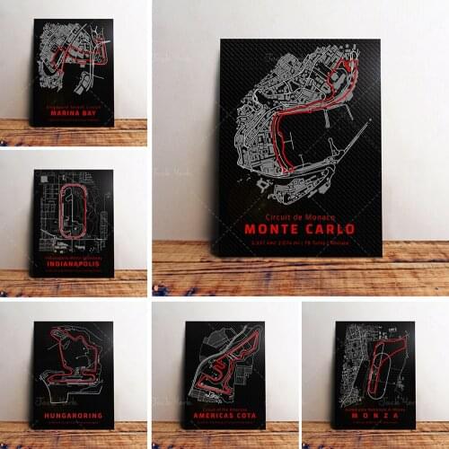 Poster CircuitsTrack Racing Car Canvas Painting Wall Art Prints Picture for Living Room Interior Home Decor Bedroom Gift