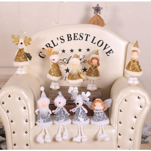 Christmas Decorations Gold And Silver Dolls Old Angels Dolls Ornaments Childrens Creative Plush Toys