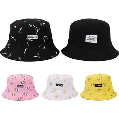 Cotton Double-sided Fisherman hat for women Outdoor Fishing cap Sunbonnet Fedoras Outdoor Panama Bucket Cap Sunscreen Sun Cap