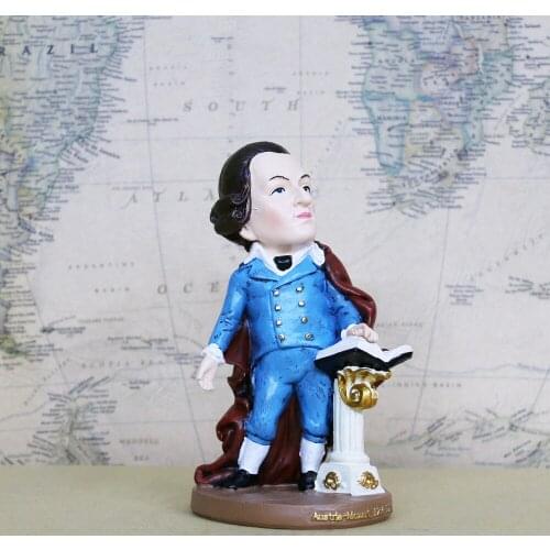 World Famous Person Statue Wolfgang Amadeus Mozart Austria Classical Musical Genius Figure Model Toys Gift Collect