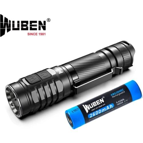 WUBEN TO46R USB Rechargeable Flashlight 3 x CREE XP-G3 max 1000 Lumen beam distance 115 meter outdoor torch with 18650 Battery