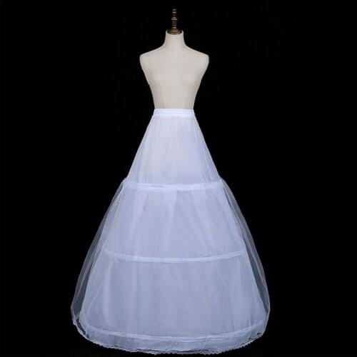 YUNUO Maxi-Length 3 Hoops Bridal Petticoat With Lace Drawstring Waistband Ball Gown Wedding Dress Bustle Underskirt