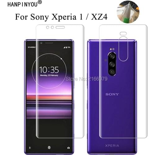 For Sony Xperia 1 J9110 6.5" Soft TPU Front Back Full Cover Screen Protector Transparent Protective Film + Tools (Not Glass)