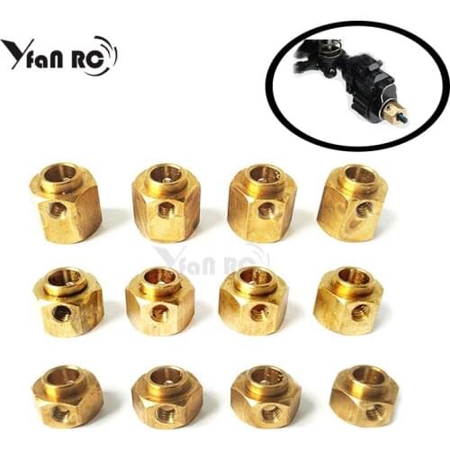 1set 6/8/9/10/11/12MM Heavier Brass Wheel Hex Extended Adapter for RC Crawler TRX4 TRX-4 RC Crawler Free Shipping