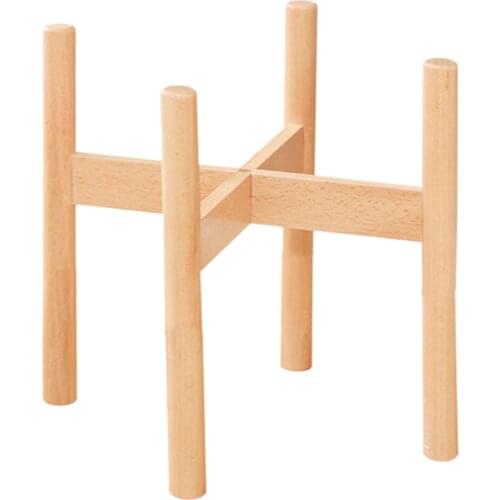 1Pc Nordic Simple Beech Flowerpot Holder Wooden Stand Home Garden Indoor Livingroom Display Plant Stand Shelf-Burlywood