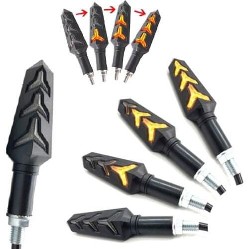 2Pcs Sequential Indicator Light Amber Flowing Water LED Motorcycle LED Turn Signal Lamp