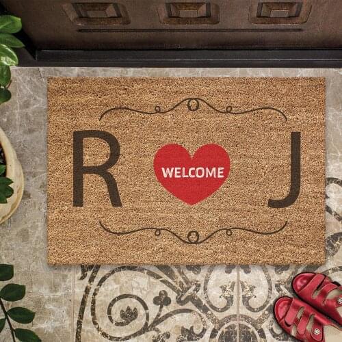 40x60cm Customizable Letter Doormat Anti-Slip Base Door Front House Room and Kitchen