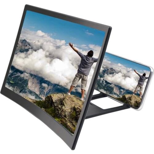 Besegad 12 inch Foldable Phone Screen Amplifier Magnifier for iPhone Huawei All Smart Phone 3D HD Curve Bracket Magnifier Tools