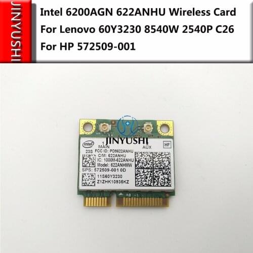 Intel 6200AGN 622ANHU Wireless Card MINI PCIE for HP 572509-001 FOR Lenovo 60Y3230 8540W 2540P C26