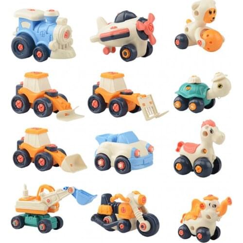 Childrens DIY Nut Assembly Vehicle Aircraft Engineering Vehicle Disassembly Assembly Toy Model Building Kits Gifts Toddler Toy