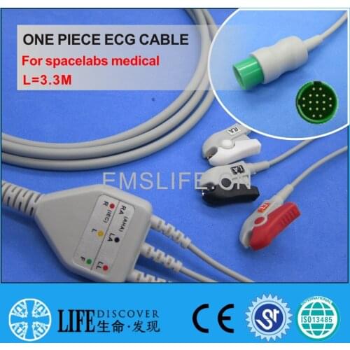ECG CABLE with 3 leadwires clip for spacelabs ultraview patient monitor