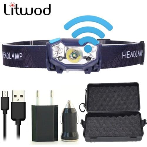 Headlight Camping Flashlight Head Torch Lamp Motion Sensor Headlamp Litwod Outdoor Led Bulbs Q5 Fishing Lithium Ion Mini Z20t19