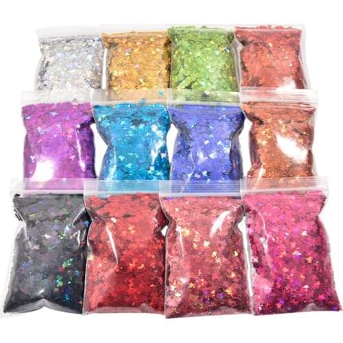 10g/Bag Maple Gold Holographic Glitter Flakes Nail Sequins Paillette Iridescent Multicolor Leaf Sheet Manicure Nail Art Decor J