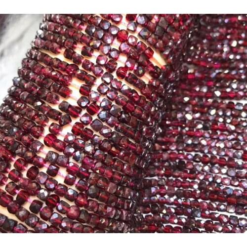 Garnet red square faceted 4-5mm for DIY jewelry making loose beads FPPJ wholesale beads nature gemstone
