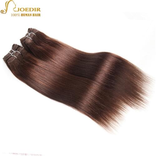 Joedir 4 Bundles 190g/Pack Brazilian Straight Hair Weave Black Brown Red Human Hair 6 Colors #1 #1B #2 #4 #99J #Burgundy