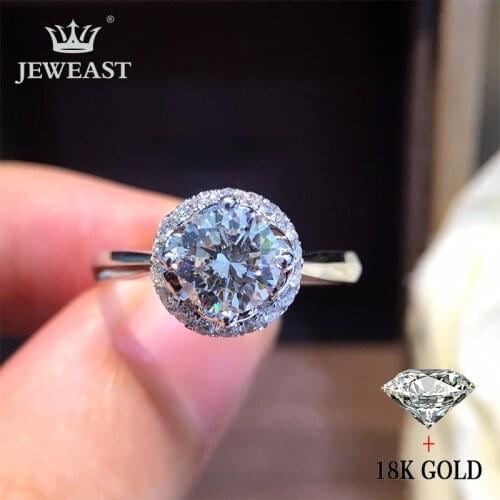 Natural Diamond 18K Gold Pure Gold Ring Beautiful Gemstone Ring Good Upscale Trendy Classic Party Fine Jewelry Hot Sell New 2020