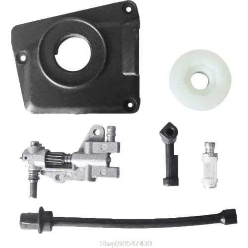 Oil Drive Pump Kit For CHINESE CHAINSAW 4500 5800 45CC 52CC 58CC Pump Cover Worm Gear Oil Pump Cover Oil Filter Oil Pipe O14 20