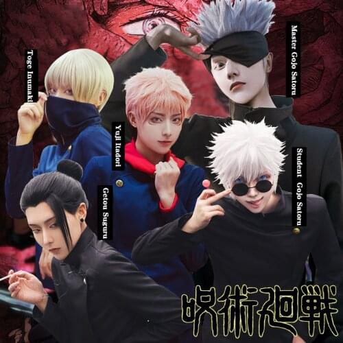 Anime Jujutsu Kaisen Cosplay Costume Toge Inumaki Yuji Itadori Gojo Satoru Cosplay Uniforms Halloween Party Top Pants Suits