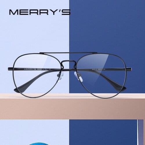 MERRYS DESIGN Classic Pilot Glasses Frame For Men Women Fashion Myopia Prescription Glasses Frames Optical Eyewear S2413