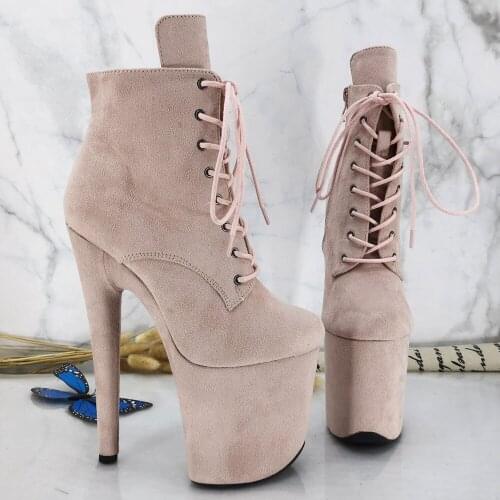 Leecabe 20CM/8inches Pole dancing shoes High Heel platform Pole Dance boot