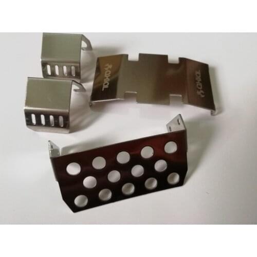 SCX10 Stainless Steel Front Bumper Lower + Axle + Gearbox Mount Protection Skid Plate Set For 1/10 RC Crawler 90046 47 SCX 10