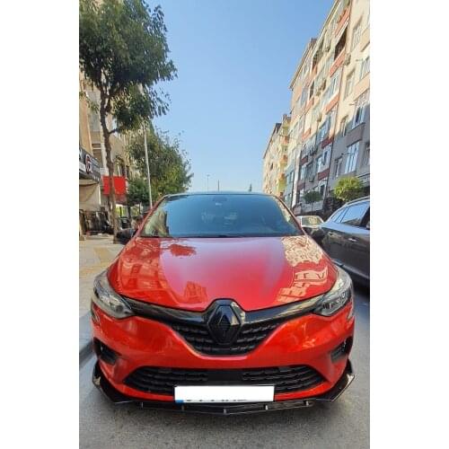 Front Bumper Attachment For Renault Clio 5 , 3 Piece Piano Black Lip Splitter Auto Car Styling Accessory Ornament