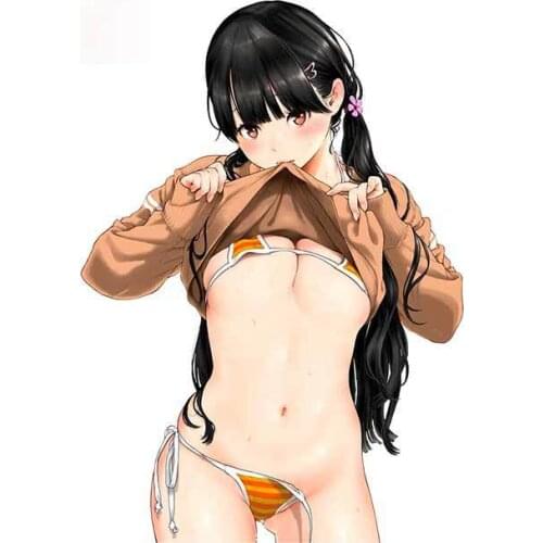 Personality Biting Clothes Girl Naughty Hot Car Stickers Anime Laptop Windows Decal Occlusion Scratch Graphics Apply To Car Door