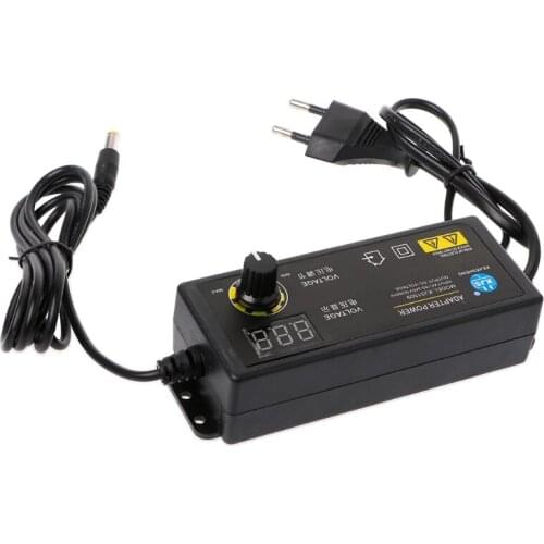 60W 3-24V Adjustable Adapter With Display Screen Of Voltage DC5.5x2.1/2.5mm