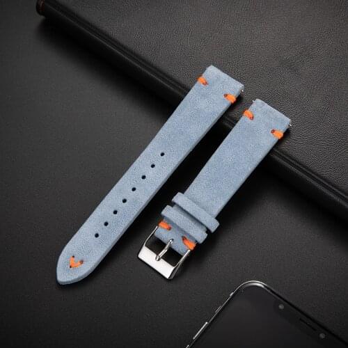 20MM New Genuine Suede Leather Watch Strap For Samsung Galaxy Watch 42mm Gear S2 Sport For Amazfit Bip Huawei watch 2 Watch Band