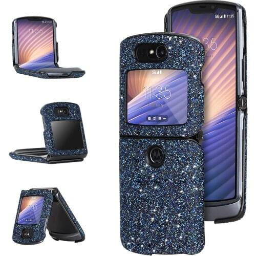 Luxury Case for Motorola Razr 5G Shiny Glow Shockproof Cover Carbon Fiber Pattern Phone Shell for Moto Razr 5G Case
