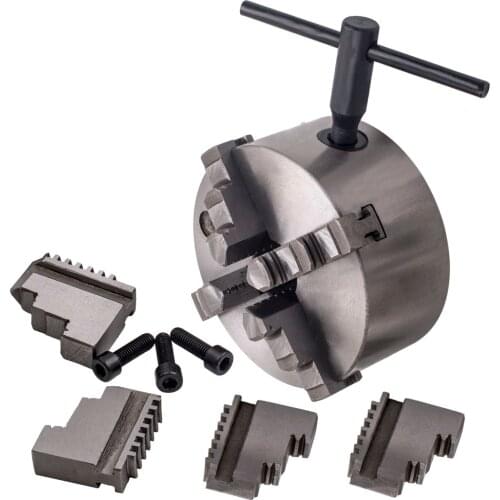 4 Jaw Self-Centering Lathe Chuck 5'' Milling K12-125 CNC Drilling Milling 125mm Metal Chuck Self Centering for Lathe Milling