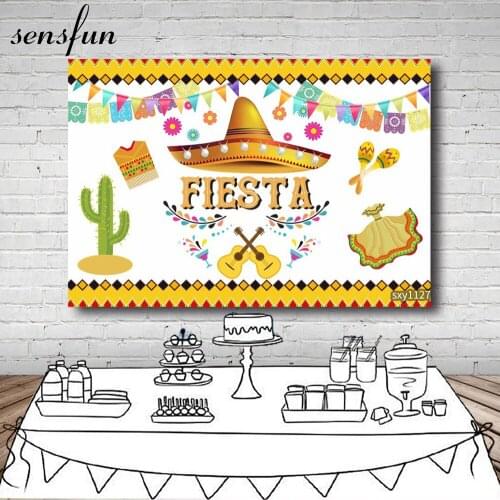 Sensfun Mexican Fiesta Theme Photography Background Birthday Banner Photo Backdrop Party Event Decoration Supplier Custom