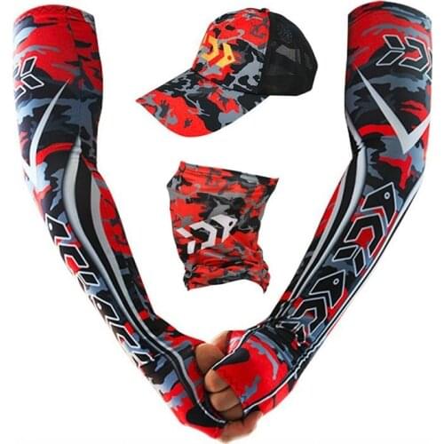 Fishing Goods Set Summer Outdoor Fishing Sport Breathable Foldable Fisherman Hat UV Protection Men Hat+Face Mask+Sleeve Set 2021