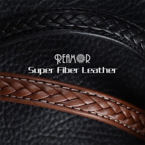 RUIMO Top Grade Super Fiber Seved Black Brown 12*6mm Cord for Jewelry Making Braided Soft Leather Rope Bracelets Accessories