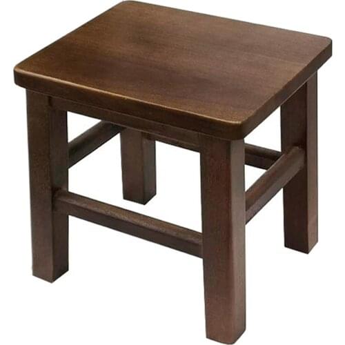 Step Ladder Solid Chair Bathroom Small Wooden Stool Living Room Bedroom Non Slip Kids Adults Stable With Foot Pad Balcony Indoor