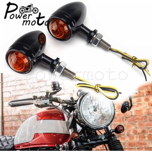 Motorbike LED Turn Signal Aluminum Blinker Lamp 10mm Motorcycle Amber Indicators Signal Lights Unviersal for Chopper Cafe Racer