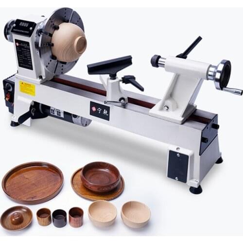 220V / 750W 4 Inch Chuck Variable Speed Mini Wood Lathe Machine with Digital Display Woodworking Lathe