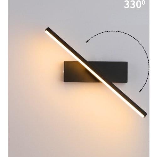Nordic Rotating Led Wall Lamp Black Personalized Bedroom Wall Bedside Lights Nordic Modern Simple Creative Stair Aisle 85-265v