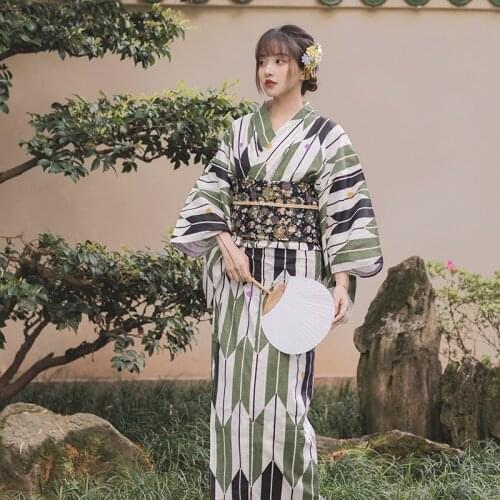 Japanese Yukata Kimono Dress Female Costume Japanese Dresses Haori Obi Yukata Women Traditional Japanese Kimonos Cosplay FF2993