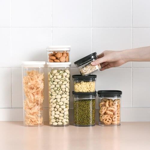 1Pc Kitchen Storage Containers Clear Plastic Container Candy Food Storage Jar Sealed Bottle Refrigerator Organizer Jars