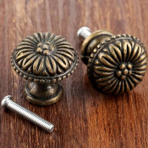1pc Pull Handles Flower pattern Drawer Handle Cupboard Pull Jewelry Wooden Box Furniture Hardware 27*25mm