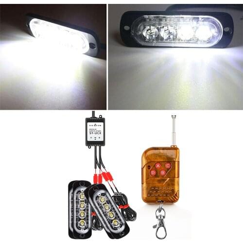 16Led Car Red Blue Strobe Flash Truck Dash Emergency Warning Light For Auto Turn Signal Lamp Bulb Car Tail Brake Lights