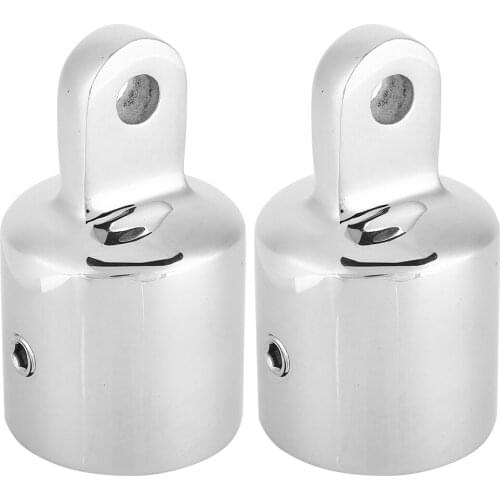 2pcs Stainless Steel Eye End For Boat Bimini Top Connecting Cap Screw Fitting Hardware 1"Yacht Accessories Sliding Cap